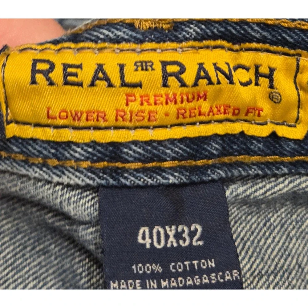 Lot 2 Real Ranch Relaxed Fit Jeans Mens 40x32, 34 Workwear Atwoods Western